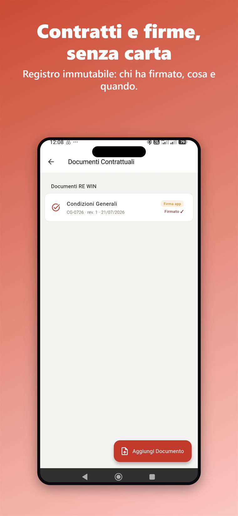 Documenti contrattuali firmati nell'app